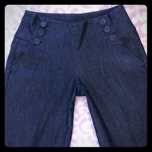 Sailor style wide leg jeans